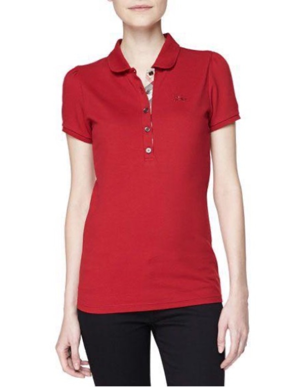 Burberry Red Short-Sleeve Polo Top